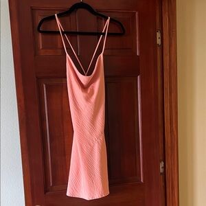 Mahina Peach Backless Dress